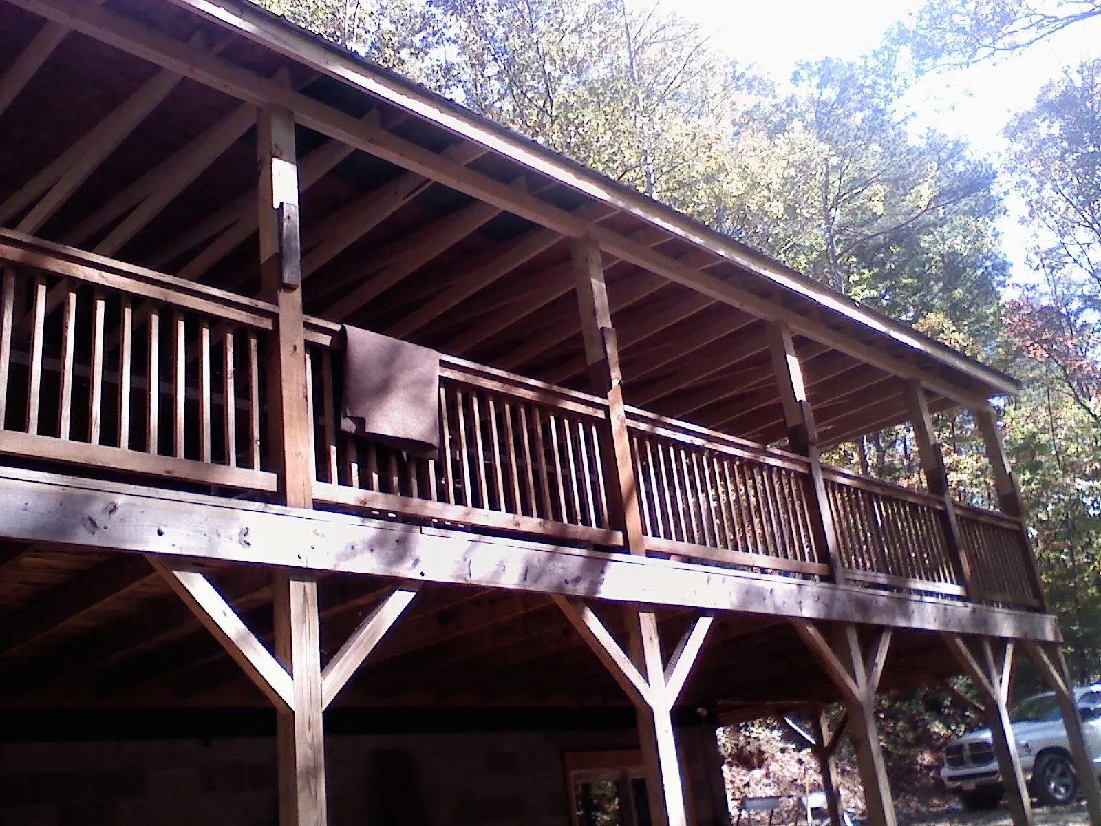 Timber framing under a new elevated porch and deck — Roof Leak Repair in Lyndhurst by Roofing Brothers